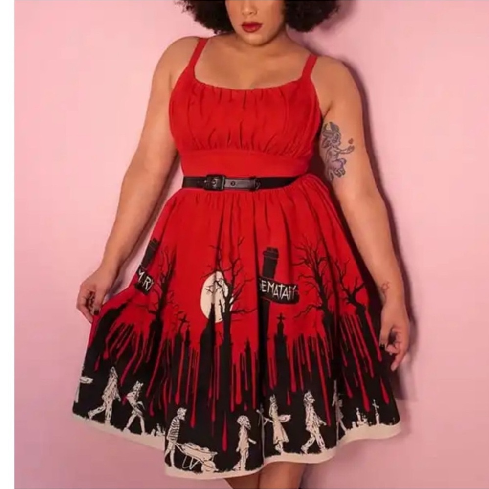 Micheline pitt pet semetary ingenue dress - sour ground print